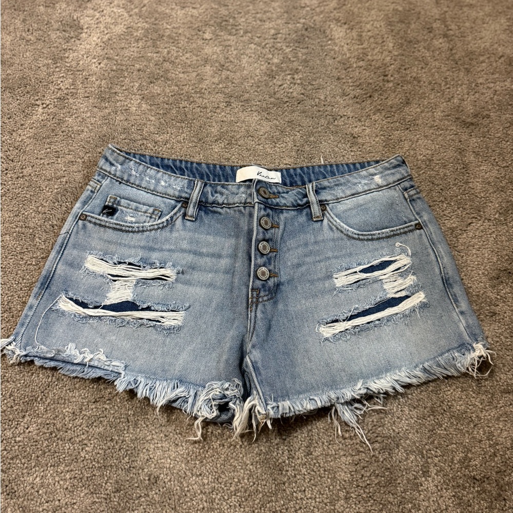 KanCan Light Blue Distressed Jean Shorts
